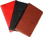 pocket size leather address books in an assortment of colors